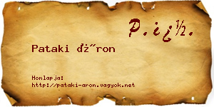 Pataki Áron névjegykártya
